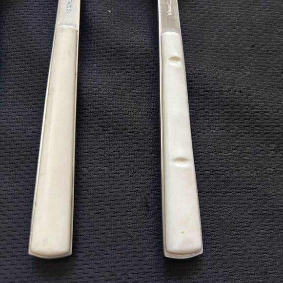 WMF Cromargan Torino 4 Salad Forks White plastic Handle 18/10 Stainless Flatware - Picture 6 of 10